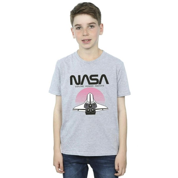 NASA Boys Space Shuttle Sunset T-Shirt - Sports Grey