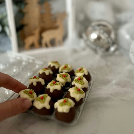 CHOC ON CHOC Caramel Filled Christmas Puddings