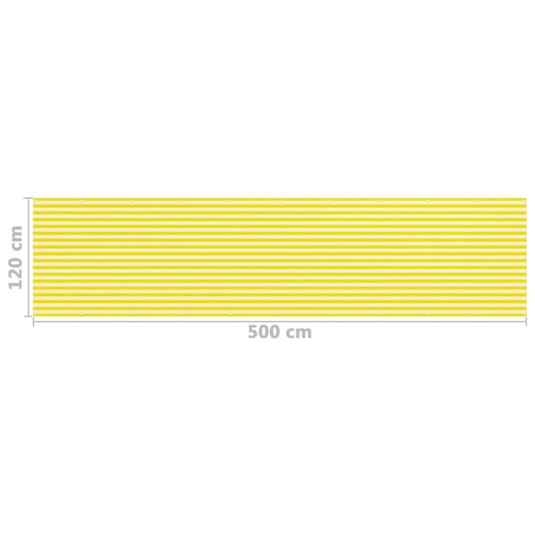 Berkfield Balcony Screen Yellow and White 120x500 cm HDPE