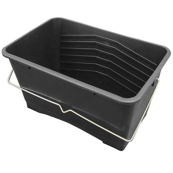 Ketoplastics Large Paint Scuttle Large Decorators Roller Bucket with Metal Handle for Decorating Paints & Paste 15L, Black (Pack of 3)