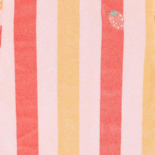 Mini Cuddles Baby Girls Strawberry Embroidered Striped Bodysuit, Multicolour
