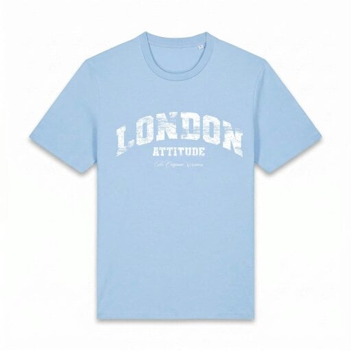 London Attitude Original Creators Premium Organic Cotton T-Shirt with Vintage White Logo