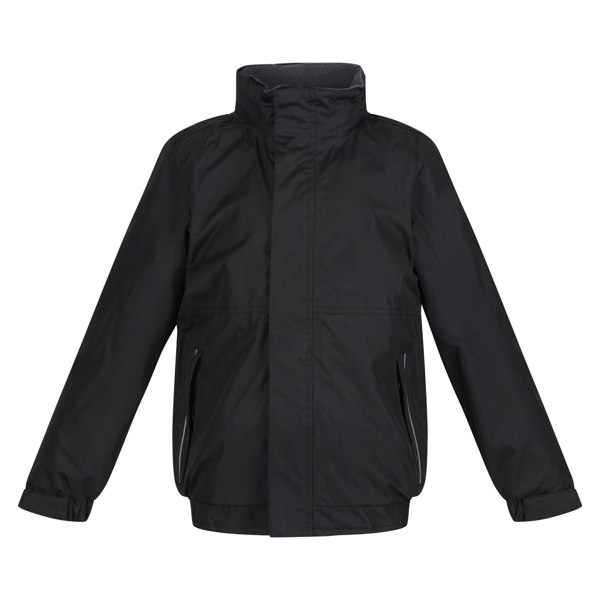 Regatta Kids Unisex Thermoguard Fleece Lined Dover Jacket (Windproof & Waterproof) - Black/Ash