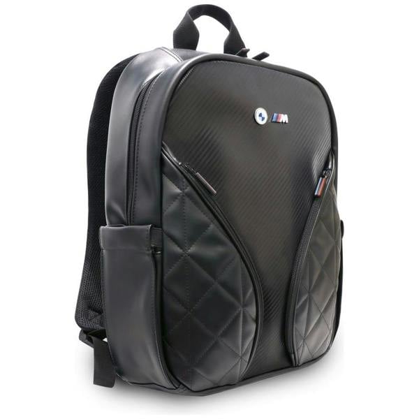 BMW M Series Carbon Pockets 16" Backpack with Metal Logo Black - BMBP15PCASEPOK