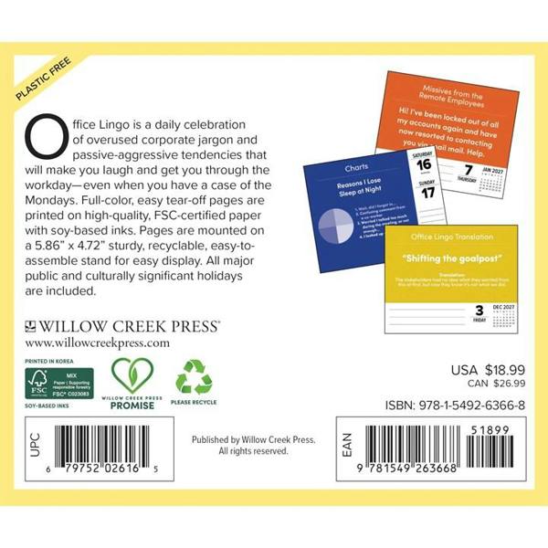 Office Lingo Desk Calendar 2027, Desk Calendars, Day To View, Humour, Gift