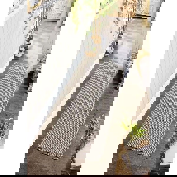 The Rugs Twist Stripe Washable Mat & Runner Beige | Stylish