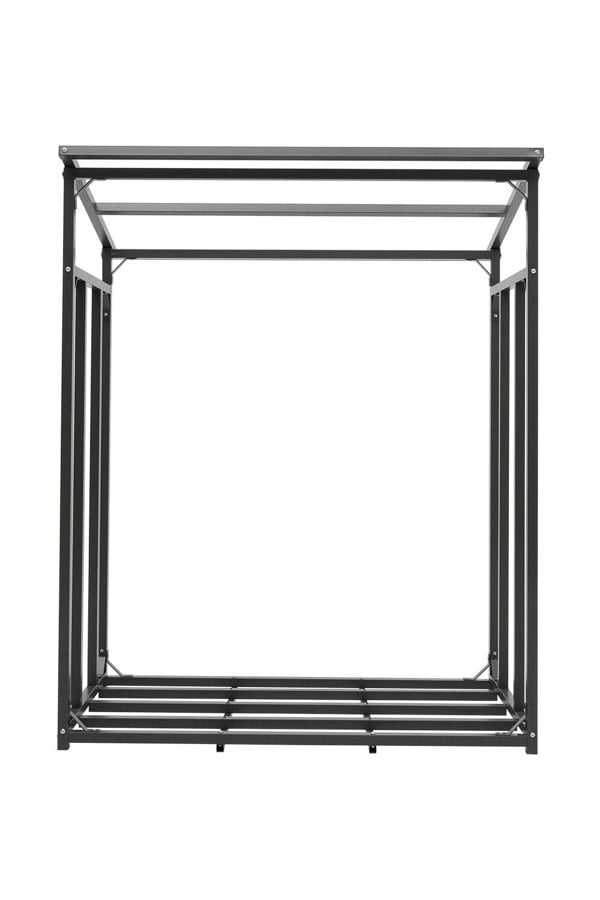 Garden Sanctuary Metal Tube Firewood Rack with Roof Garden Sheds Living and Home