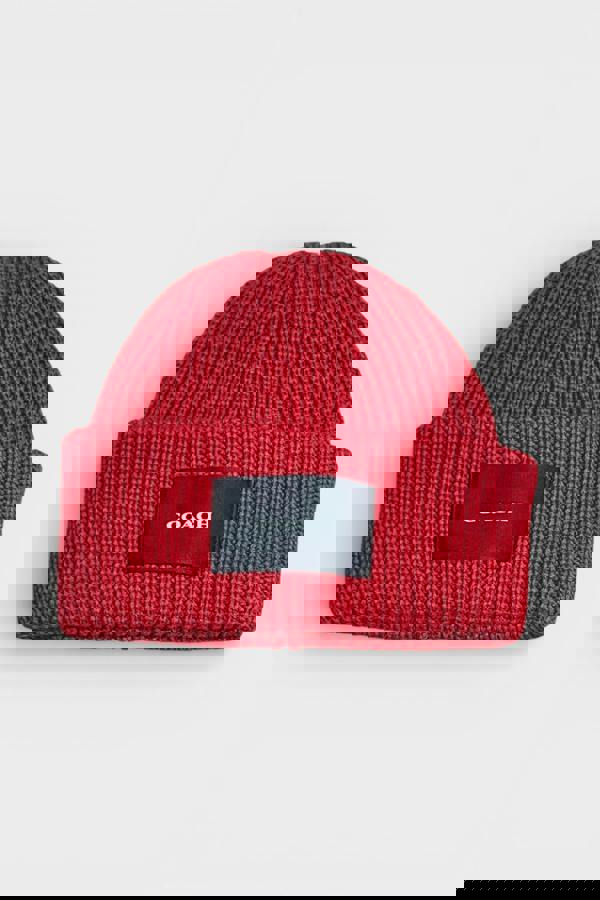 Coach Woven Patch Beanie Cherry Red
