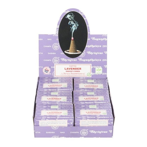 Serano 12 Packs of Lavender Dhoop Incense Cones by Satya
