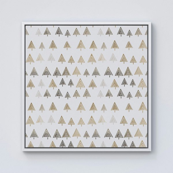 Warren Reed Geometric Christmas Tree Pattern Framed Canvas