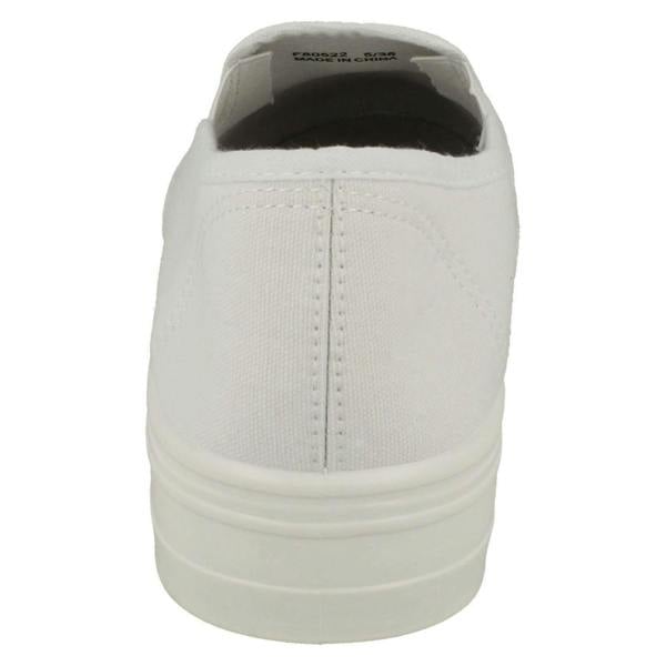 Spot On Ladies Spot On Platform Canvas Pumps F80522