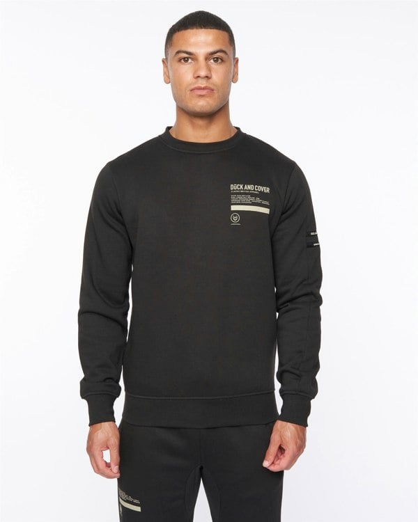 Duck and Cover Jennerkins Crew Sweat Black