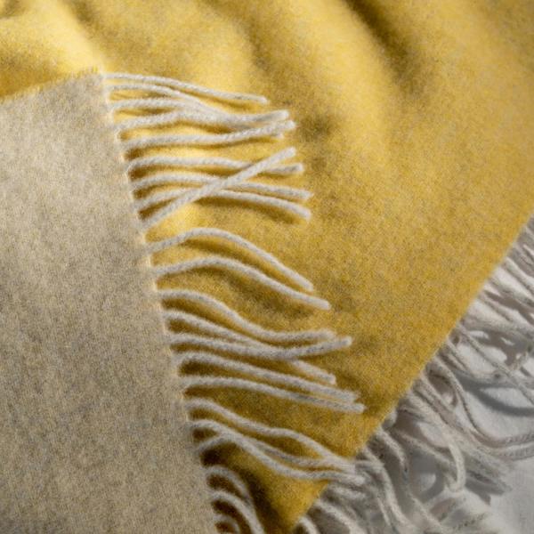 Soak&Sleep Lemon Yellow Luxury Wool with Cashmere Throw