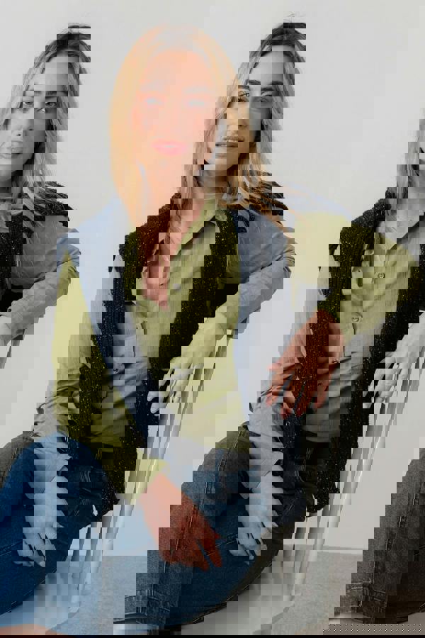 Lily & Me Patsy Organic Cotton Check Shirt Moss