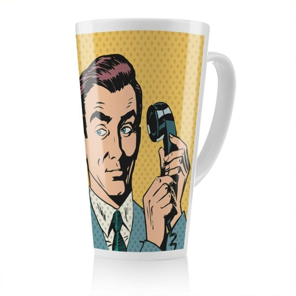 Benjamin Tate Design phone style pop art retro Designer Latte Mug