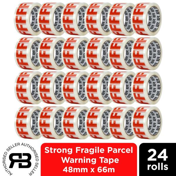RexBrown Packing Tape 48mm x 66m Clear Brown Fragile Parcel Box Tape 12, 24 or  48 Rolls