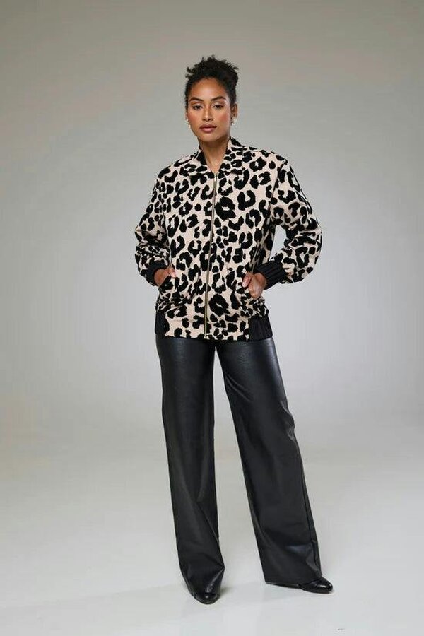 Lioness by TF Leopard Velvet Bomber Jacket
