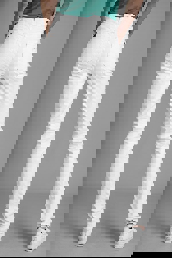 ENORSIA Women's White Straight Leg Jeans