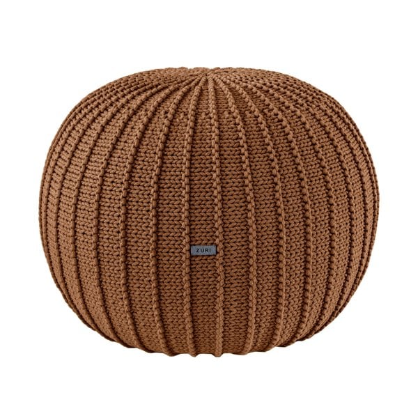 Zuri House Knitted pouffe, Medium | CINNAMON
