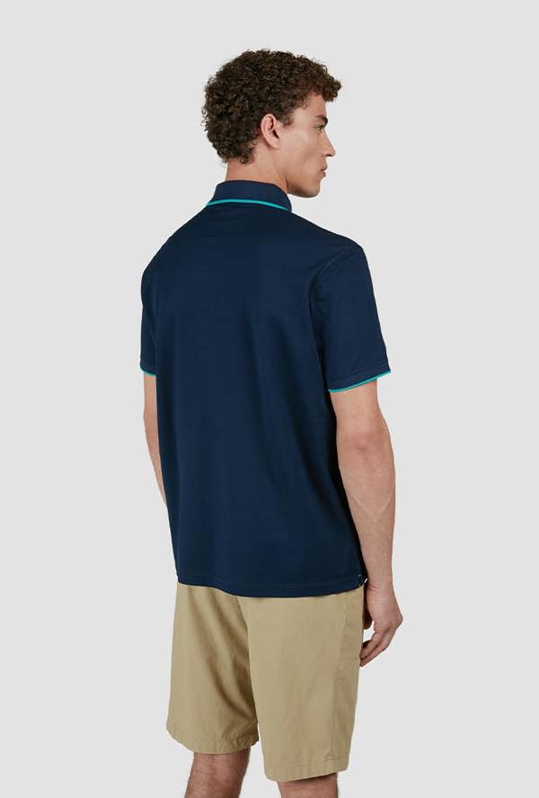 Paul & Shark Men's Embroidered fin Double Piqué Cotton Polo Shirt