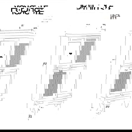 Harriet Sideboard, Bedside Table Solid Wood and Glass-Ritconcept-Rit Concept