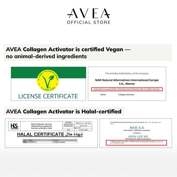 AVEA Collagen Activator - Lemon 30 Powder Sachets - 8400mg Colgevity™ - 4x More Effective Than Regular Collagen - Youthful Skin, Hair & Nails - Vegan Friendly