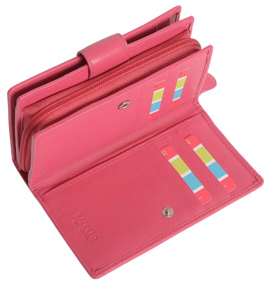 SADDLER GEORGIE Leather Double-Sided Purse - 13 Card Slots, Generous Space for Notes and Coins - RFID Protected