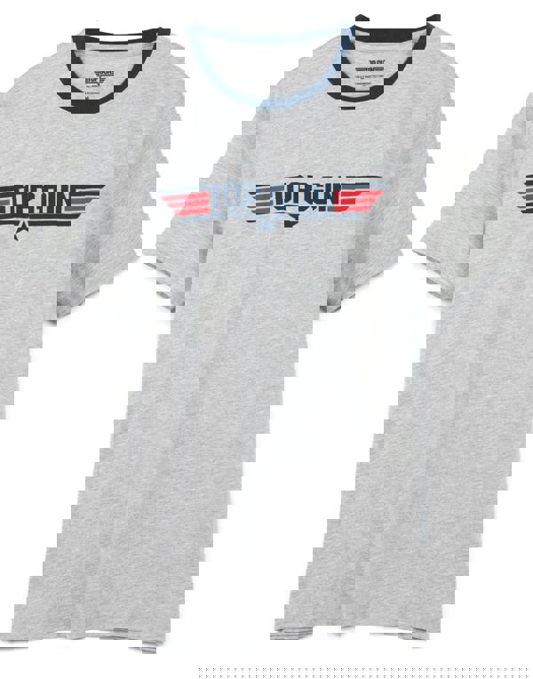 Top Gun Mens Black Logo Print Top & All Over Print Bottoms Short Sleeve Long Leg Pyjama Set