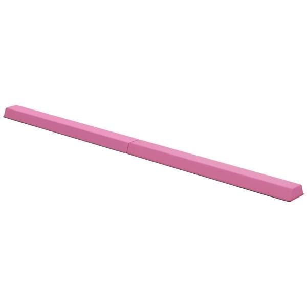 Pink folding gymnastics balance beam for kids with anti-slip base, 7.7 ft