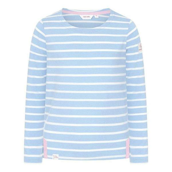 Lazy Jacks Girls Breton Top - Sky - 