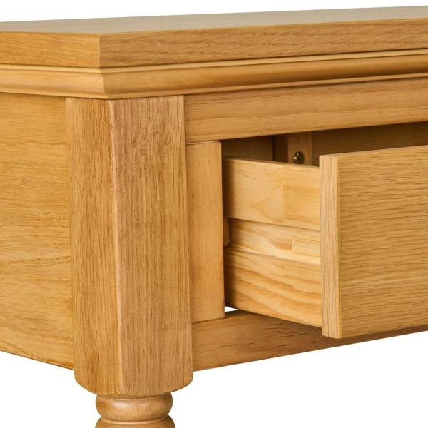 Statement Furniture Blenheim Oak Console Table. Slimline Wooden Hall Table with Storage
