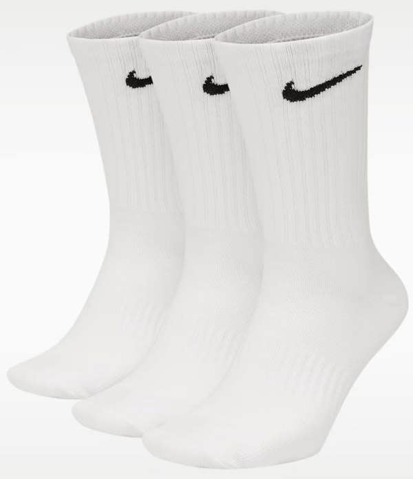 Nike Everyday Lightweight Crew Socks 3 Pairs White SX7676