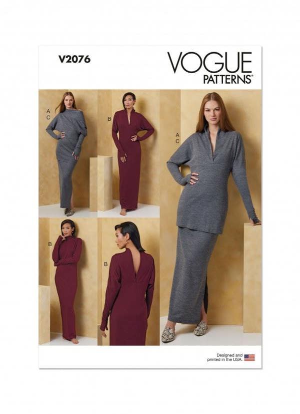 Vogue Sewing Pattern 2076, Dresses, Tops, Skirts for Women, B5 (8-10-12-14-16) - Easy