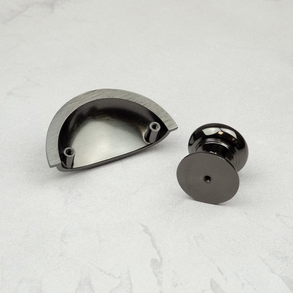Handle & Home Black Nickel Knob and Cup Handle