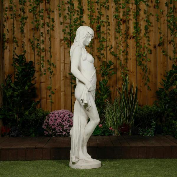 PDA Large Smiling Lady With Robe Garden Statue