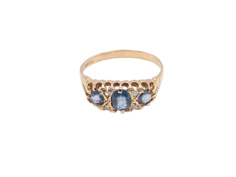 Vintage Tom A Victorian style Sapphire and Diamond ring