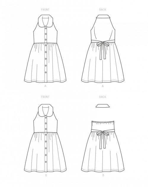 New Look Sewing Pattern 6727, Dresses for Kids, Teenagers, A (3-4-5-6-7-8-10-12-14) - Easy