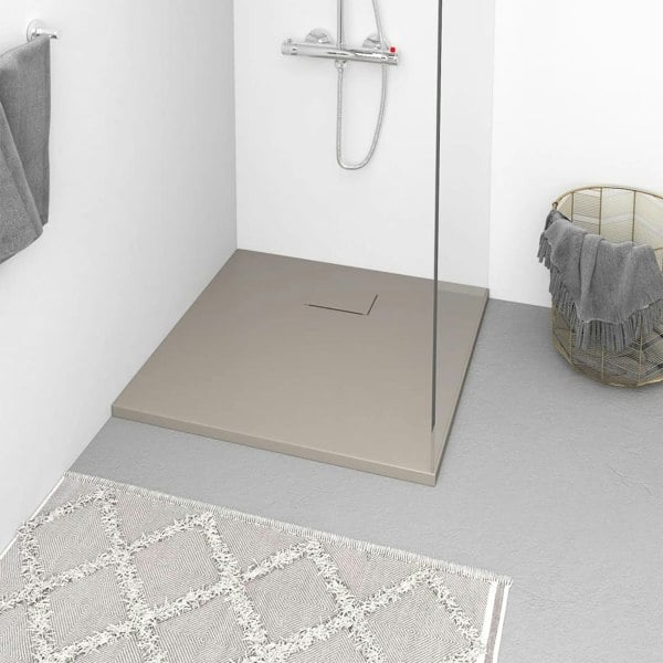 Berkfield Shower Base Tray SMC Brown 80x80 cm