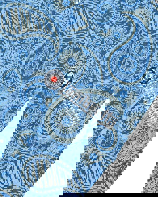 Lambretta Mens Classic Paisley Print Mod Retro Ska Casual Polo