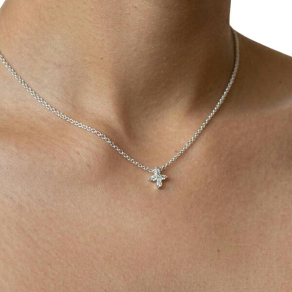Uchi & Soto Kinmokusei Silver Floral Pendant Necklace