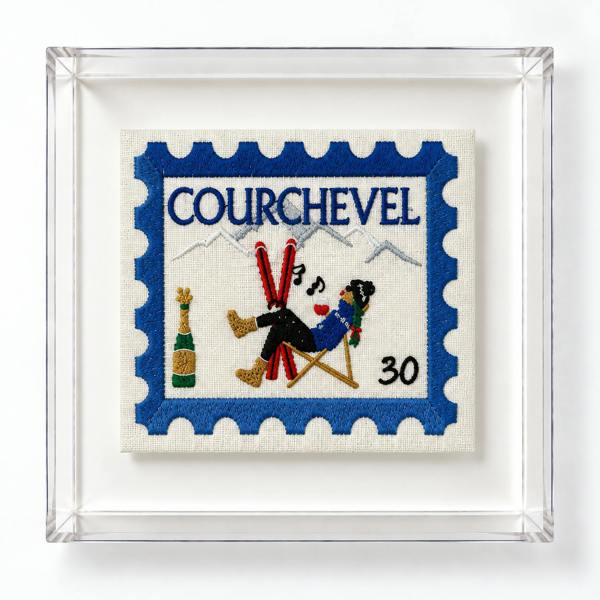 Lilly Loves Courchevel Embroidered Postcard Artwork