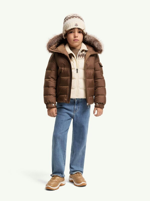 Moncler Enfant Boys Down Padded New Byronf Jacket in Brown