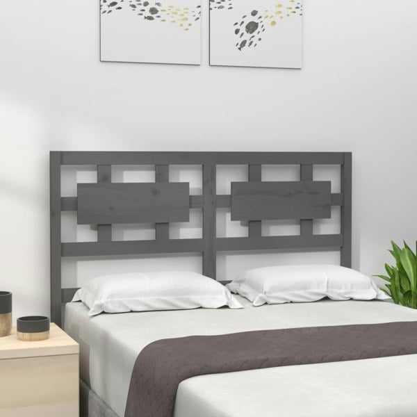 Berkfield Bed Headboard Grey 185.5x4x100 cm Solid Wood Pine