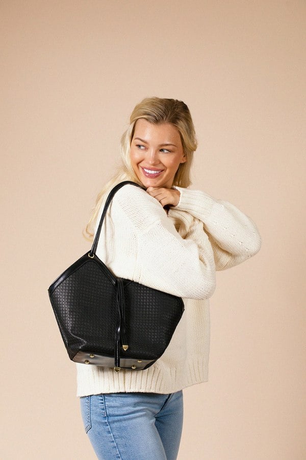 SVNX Briaded Tote Bag In Black