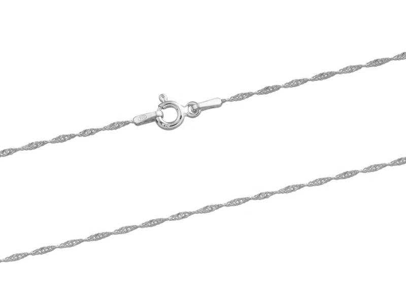 Cooksongold 925 Sterling Silver Singapore Rope Necklace Chain