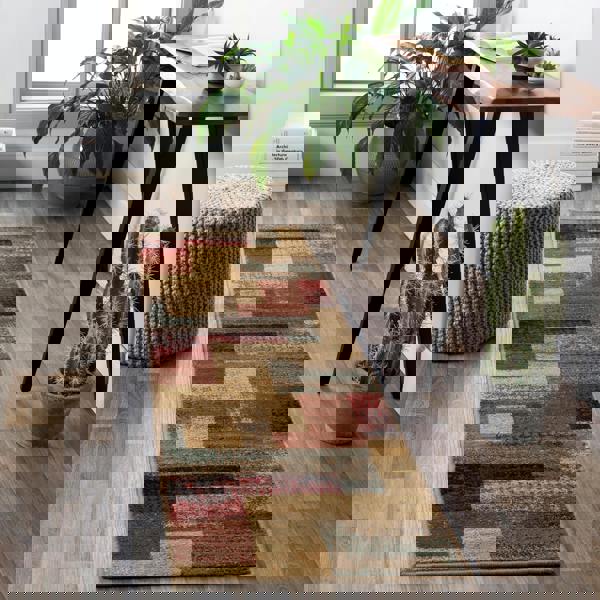 Livabliss Riley-Modern Red Brown Grey Graphic Rug