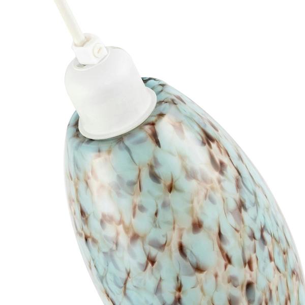 Modern Duck Egg Marble Speckle Effect Glass Cylindrical Pendant Shade Image 3