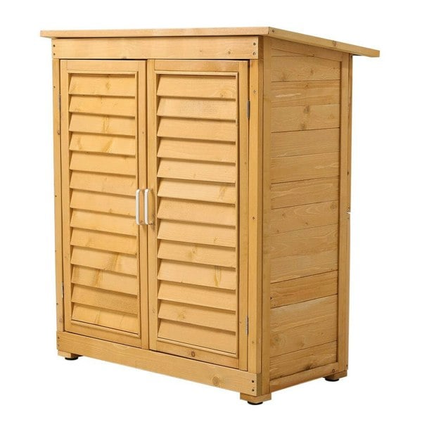 97cm H Outdoor Solid Wood Storage Cabinet Garden Tool Shed Garden Sheds Living and Home
