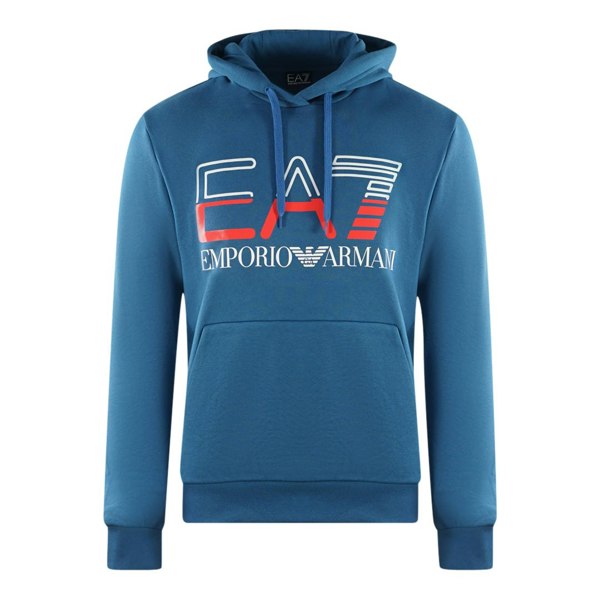 EA7 Large Brand Logo Hoodie - Dark Blue