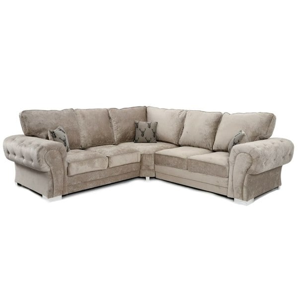 Furnishings For Less Milan Chesterfield Fabric 5 Seater Corner Sofa - Full Back
